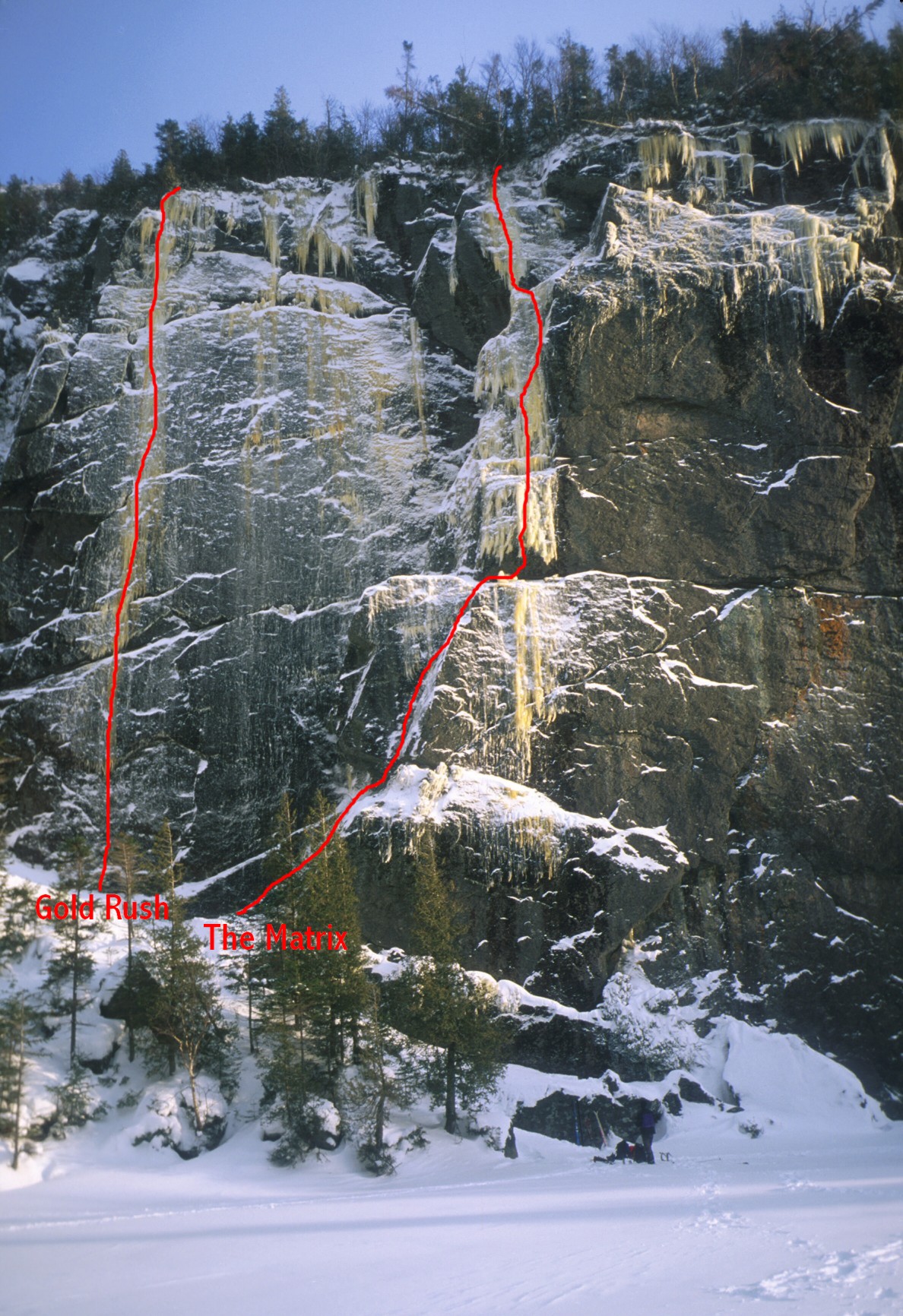 Topo of a few routes at Avalanche Lake