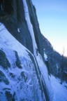 Dave soloing the lower section of PT in fat conditions