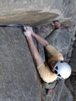 Jeremy clips into gear in the thin crack