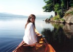 Lucie in the canoe near Cragsmere on Upper Chateaugay Lake