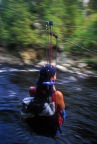 Crossing the river using a Tyrolean traverse