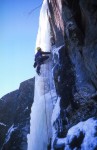 Joe leading the final column on Midlife Crisis during the second ground-up ascent