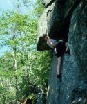 Kristy following John up My Favorite Martian in Cascade Pass