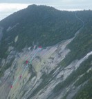 The south face of Gothics as seen from the summit of Pyramid with the 3-pitch 5.9 route described