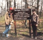 Tracy and Jim at the southern terminus of the Appalachian Trail -- Springer Mountain