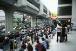 People waiting for the bus in Bangkok