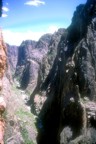 Looking upstream from Russian Arete, near the bottom