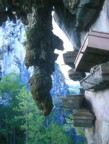 View of coffins hanging on a cliff face in Echo Valley