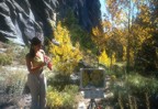 Lucie paints the colorful foliage near Parking Lot Rock