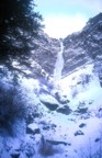 The route Mean Green as seen from the approach gully