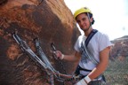 At the belay below the summit