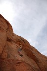 The fourth pitch face climb, made easy by the drilled stances (thanks Otto)