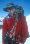 Simon wanders up the glacier between Camp I and II