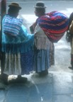 Women in traditional dress on the streets of La Paz