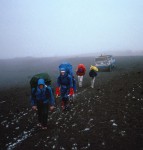 Leaving the drop-off point for the hike to the Whymper Refugio