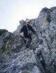 John descending in the Sella Towers