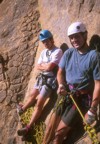 Eric and Jim hanging out at the belay at the top of the fourth pitch