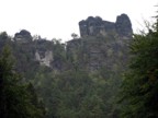 This crag is supposed to resemble a locomotive. It's actually a relatively thin grouping of towers on top of a high ridge