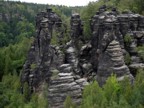 Climbers dot the various towers in the Bielatal region