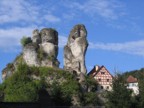 Super cool crag rising above a small village