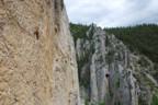 Colin leads up the awesome wall