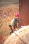 Brian approaches the top of Easter Island