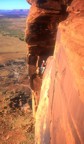 More off-width climbing on the 4th pitch