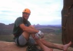 Sitting on top of Easter Island after climbing Thunderbolts