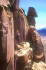 John at the second belay on the South Face