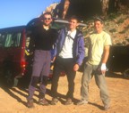 Posing in front of the "Brick" at the Supercrack Buttress parking lot