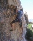 Unprotected knob climbing at the start of yet another Swain route