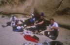 Lunch break on the ledge system in front of the Astro Domes