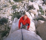 Yvon nearing the top of Hidden Tower