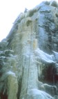 The crux of Icebreakers Arete involved climbing an overhanging cauliflower of ice