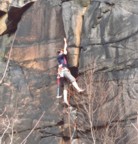 Kind of a crappy picture, but shows my early climbing days -- wool knickers, Fires, and a hammer
