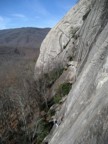 Two climbers at the P1 belay