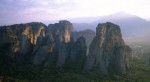 Evening sun over the towers of the Meteora