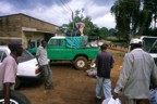 We transferred our expedition supplies to the green 4WD truck; good thing too, as it was hellish 4WD