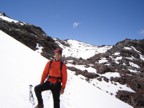 Traversing the glacier to the start of the route on a recon outing