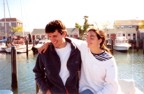 Lucie and Jim sitting on the wharf