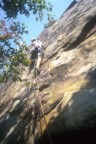 The 2nd pitch finger crack -- very hard moves intersperced with rests and great protection; I placed nearly an entire set of wires in this 100' pitch