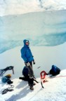 Hiding in a crevasse near the summit of Mt. Baker