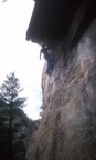 Tom leading out of the cave during rainy weather