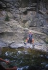 Crossing the river on return from the Secret Crag