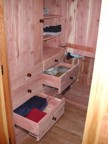 Cedar drawers in Jim's cedar closet
