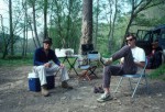 Allen and Simon having beers around camp