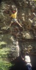 John leads a pocketed face typical of Red River Gorge