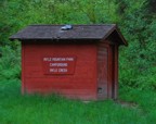 Red building in the canyon