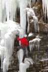 Bones climbs the thin pencil column at the start of Wanda