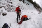 Preparing gear for the first ascent of Chum